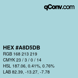 Color code: HEX #A8D5DB | qconv.com