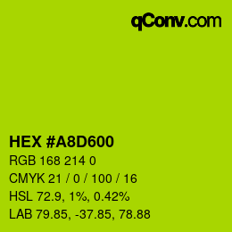 Color code: HEX #A8D600 | qconv.com