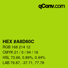 Color code: HEX #A8D60C | qconv.com