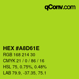 Code couleur: HEX #A8D61E | qconv.com