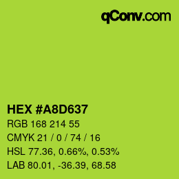 Color code: HEX #A8D637 | qconv.com