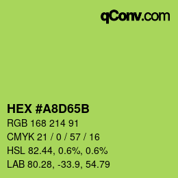 Farbcode: HEX #A8D65B | qconv.com
