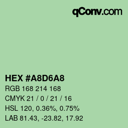 Color code: HEX #A8D6A8 | qconv.com