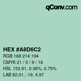 カラーコード: HEX #A8D6C2 | qconv.com