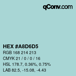 カラーコード: HEX #A8D6D5 | qconv.com