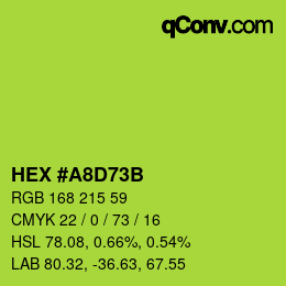 カラーコード: HEX #A8D73B | qconv.com