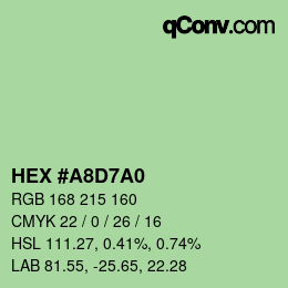 Color code: HEX #A8D7A0 | qconv.com
