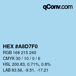 Color code: HEX #A8D7F0 | qconv.com