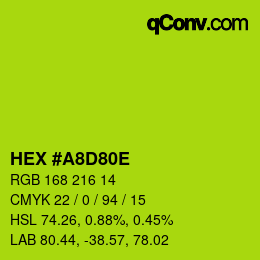 Color code: HEX #A8D80E | qconv.com