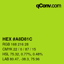 Color code: HEX #A8D81C | qconv.com