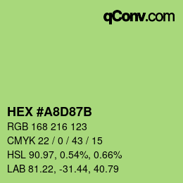 Color code: HEX #A8D87B | qconv.com