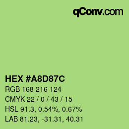 Color code: HEX #A8D87C | qconv.com