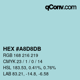 Color code: HEX #A8D8DB | qconv.com