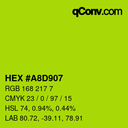 カラーコード: HEX #A8D907 | qconv.com