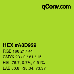 Color code: HEX #A8D929 | qconv.com