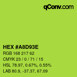 Color code: HEX #A8D93E | qconv.com
