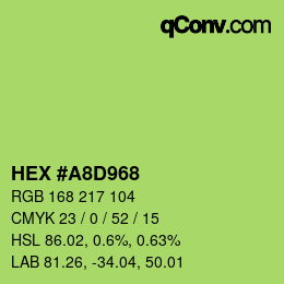 Color code: HEX #A8D968 | qconv.com