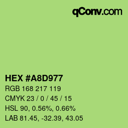 カラーコード: HEX #A8D977 | qconv.com