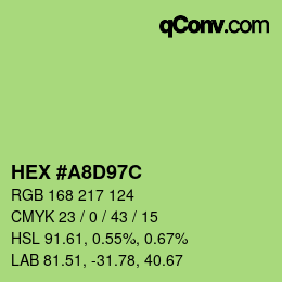 カラーコード: HEX #A8D97C | qconv.com