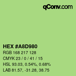 Color code: HEX #A8D980 | qconv.com
