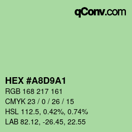 カラーコード: HEX #A8D9A1 | qconv.com
