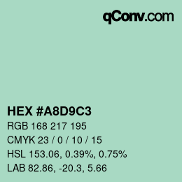 Color code: HEX #A8D9C3 | qconv.com