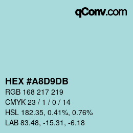 Farbcode: HEX #A8D9DB | qconv.com