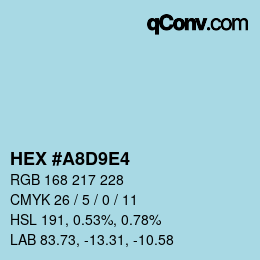 カラーコード: HEX #A8D9E4 | qconv.com