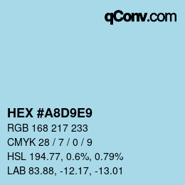 Color code: HEX #A8D9E9 | qconv.com