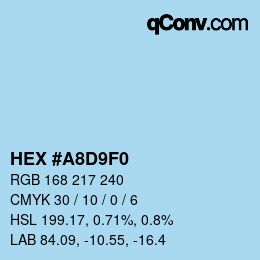 Code couleur: HEX #A8D9F0 | qconv.com