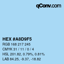 Color code: HEX #A8D9F5 | qconv.com