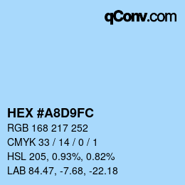 Color code: HEX #A8D9FC | qconv.com