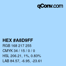 Color code: HEX #A8D9FF | qconv.com