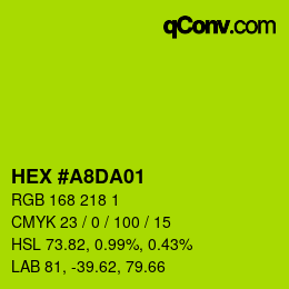 Código de color: HEX #A8DA01 | qconv.com