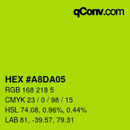 Color code: HEX #A8DA05 | qconv.com