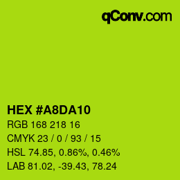 Color code: HEX #A8DA10 | qconv.com