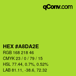 Color code: HEX #A8DA2E | qconv.com