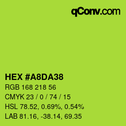 Color code: HEX #A8DA38 | qconv.com