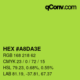 Color code: HEX #A8DA3E | qconv.com