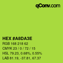 カラーコード: HEX #A8DA3E | qconv.com
