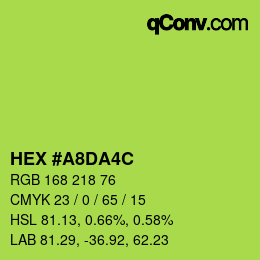 Color code: HEX #A8DA4C | qconv.com
