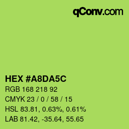 Color code: HEX #A8DA5C | qconv.com