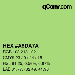 カラーコード: HEX #A8DA7A | qconv.com