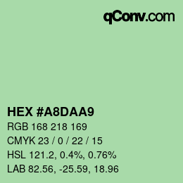 Color code: HEX #A8DAA9 | qconv.com