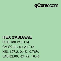 カラーコード: HEX #A8DAAE | qconv.com