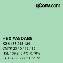 Color code: HEX #A8DAB8 | qconv.com