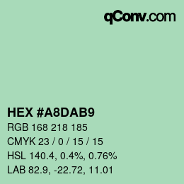 Color code: HEX #A8DAB9 | qconv.com