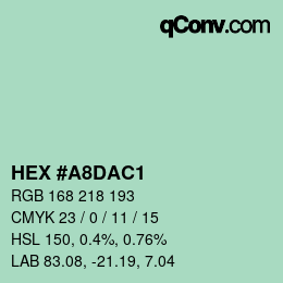 Color code: HEX #A8DAC1 | qconv.com