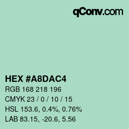 Color code: HEX #A8DAC4 | qconv.com