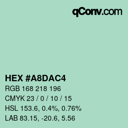 カラーコード: HEX #A8DAC4 | qconv.com